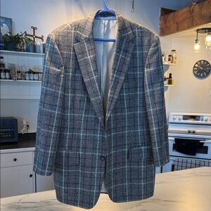 Hugo Boss Gray Checkered Blazer